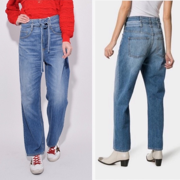 NWT 3x1 Paperbag Wide Leg High Waist Belted Jeans - Picture 3 of 4